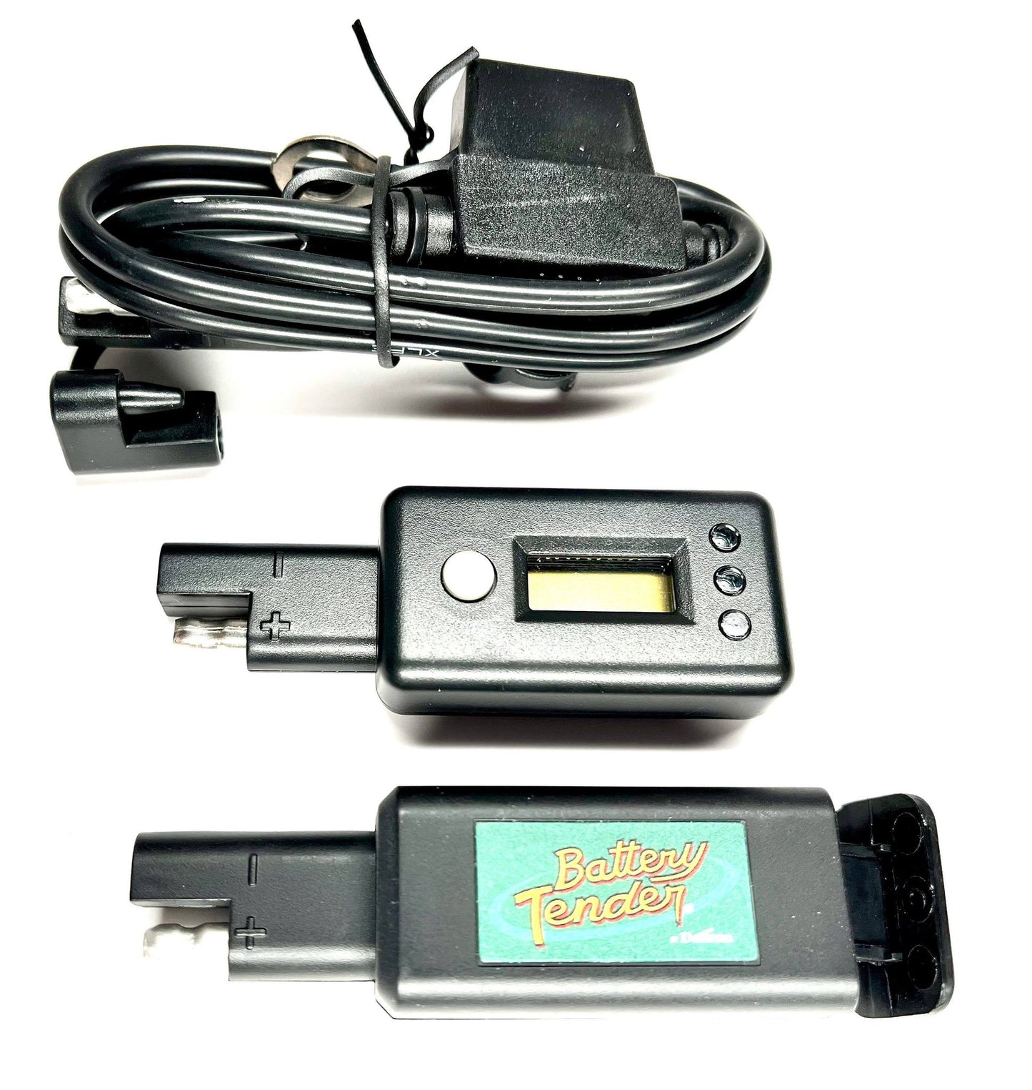 Battery tender, usb/voltage meter combo