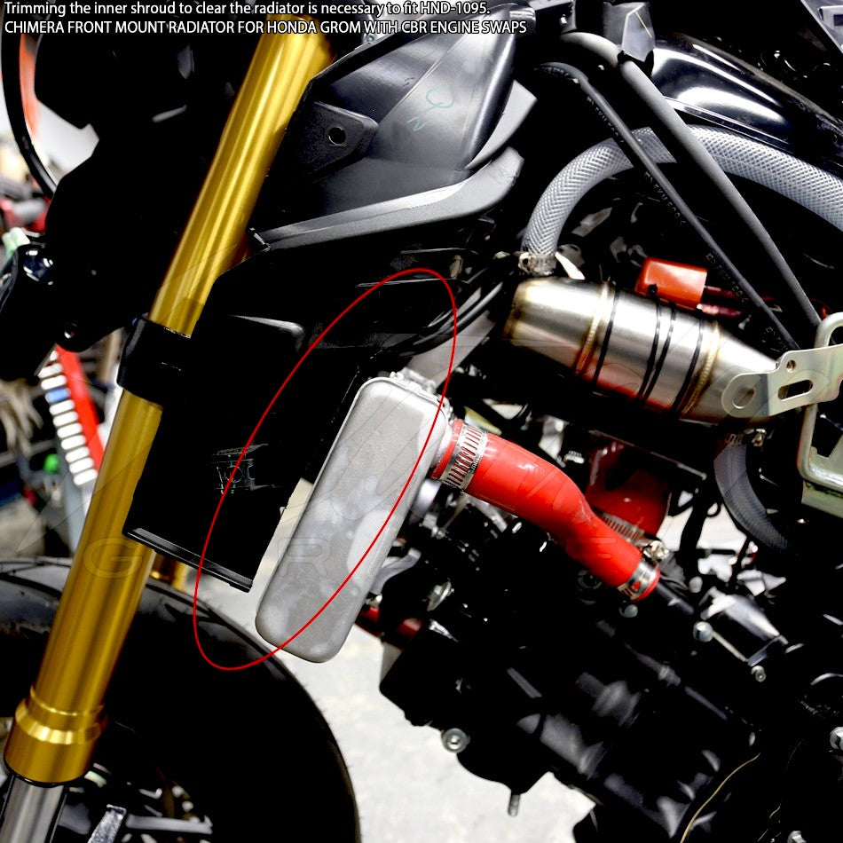 CHIMERA FRONT MOUNT RADIATOR FOR HONDA GROM WITH CBR ENGINE SWAPS