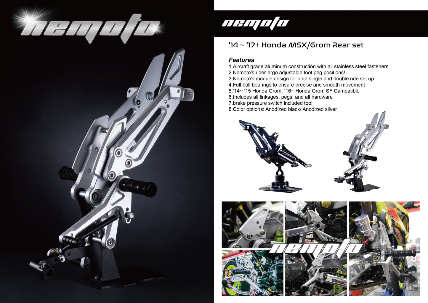 Nemoto Ultimate Rear Set for Honda Grom (2014-2020)