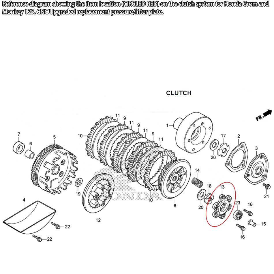 CHIMERA V2 CNC LIFTER CLUTCH PLATE HONDA GROM MONKEY 125 (2014-2020)