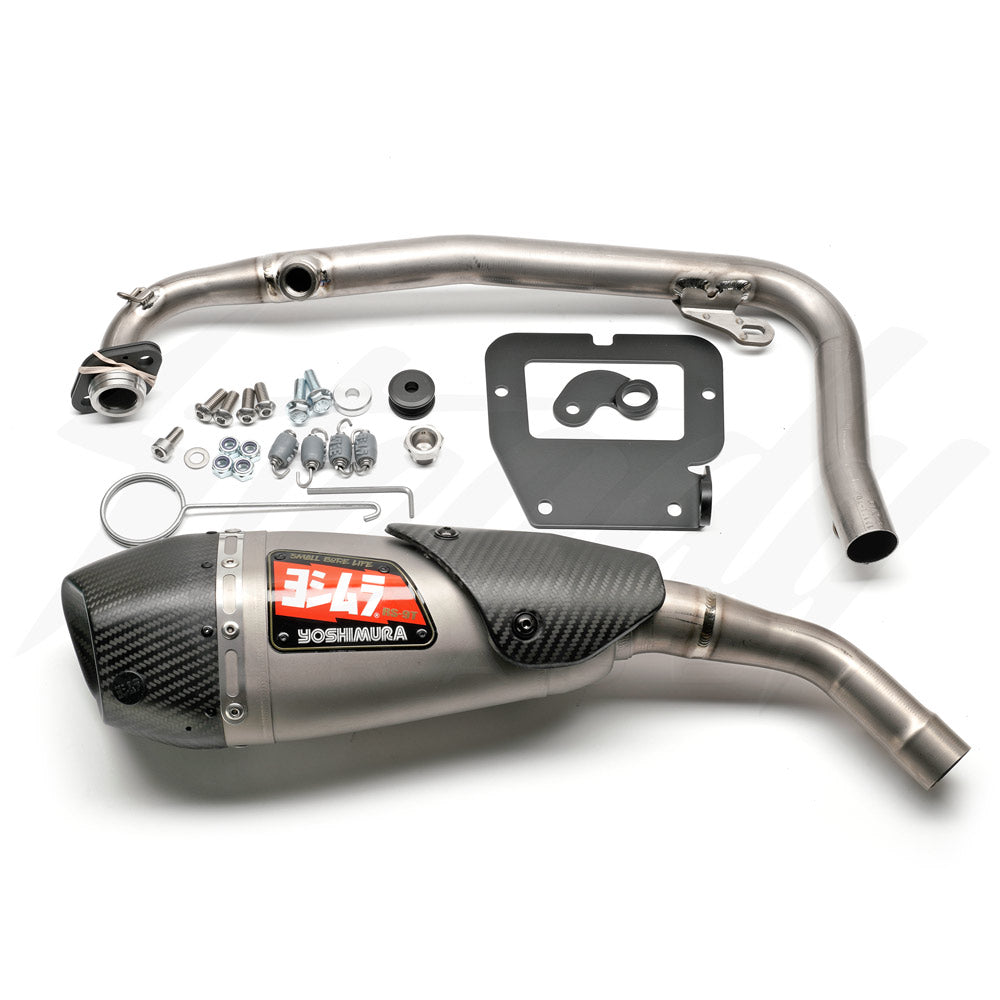 Yoshimura HONDA GROM (2014-2021) RACE RS-9T Titanium CF HIGH-MOUNT w/O2 Sensor Bung