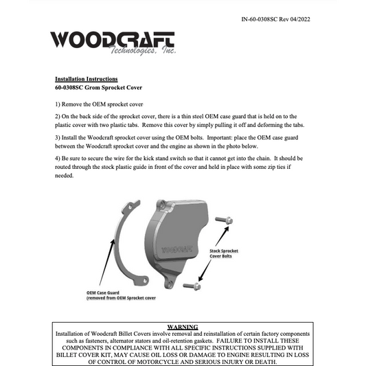 Woodcraft Honda GROM 2022 Sprocket Cover