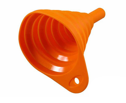 Orange folding silicone funnel