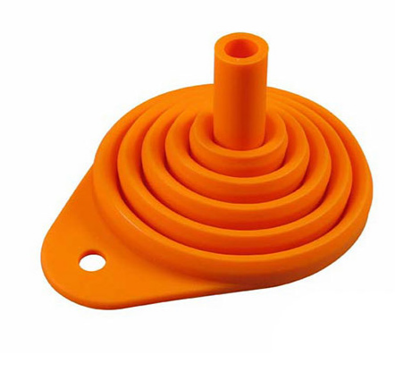 Orange folding silicone funnel