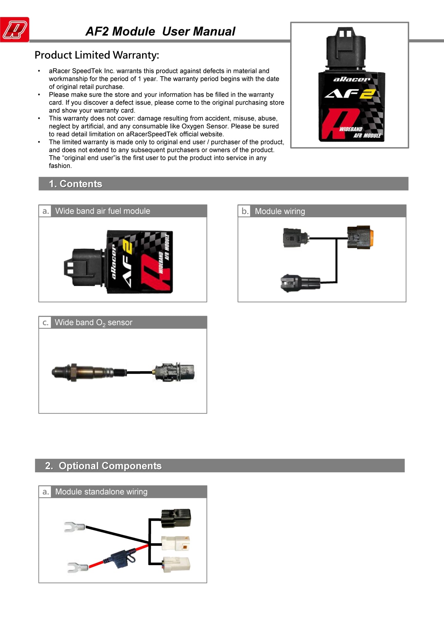 Aracer AF2 Professional Wideband AFR Module LSU 4.9 O2