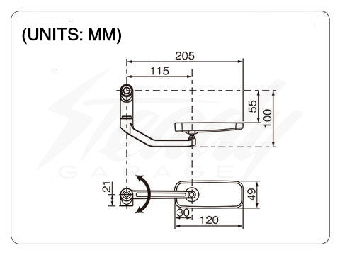 Daytona BSC Horizontal Mirror