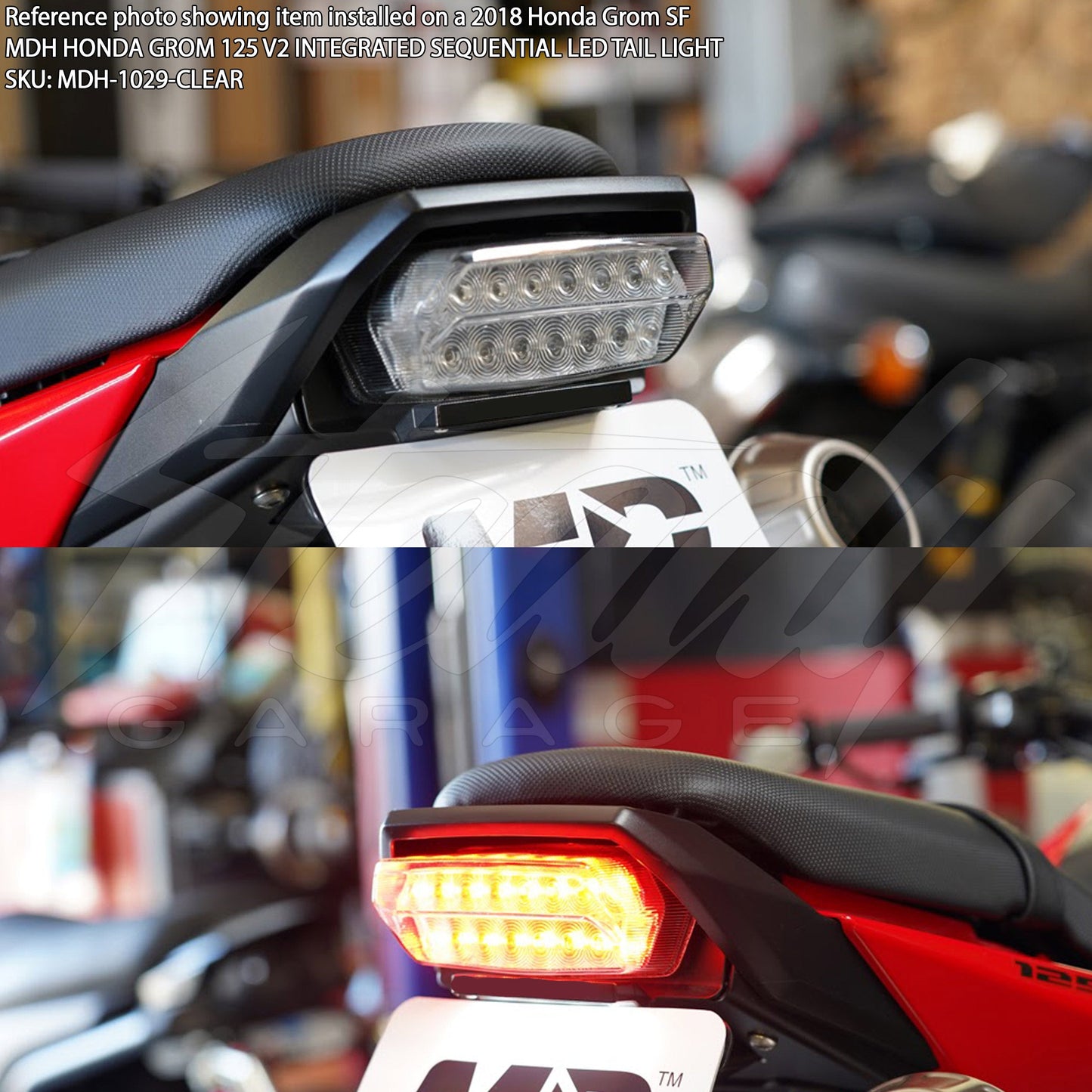 MDH Honda Grom 125 V2 Integrated Sequential LED Tail Light (2013-2021)
